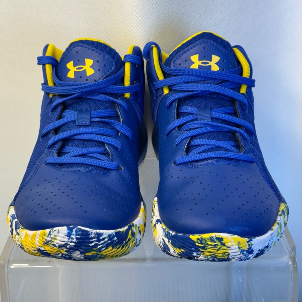 Under Armour Jet’21 basketball Blue and Yellow Shoes 6.5Y